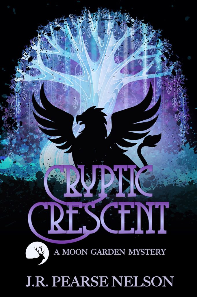 Book cover Cryptic Crescent by paranormal cozy mystery author J.R. Pearse Nelson